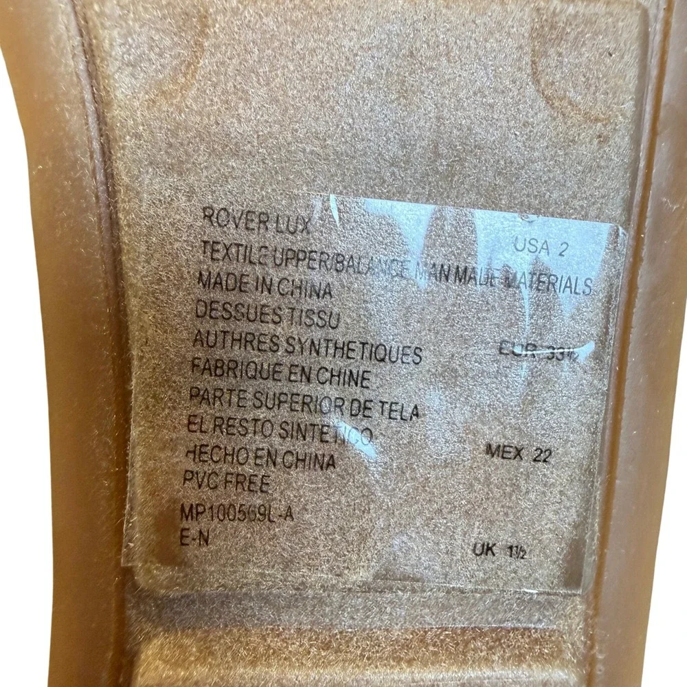 Michael Kors Girls Rover Lux‎ 2 Gold Glitter Ballet Flat Bow Logo Dress Shoes